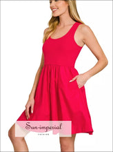 Combined Knit & Woven Midi Dress Dress, Ship from USA Sun-Imperial United States