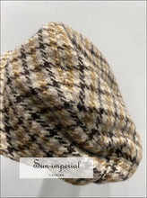 100% Wool Women Casual Plaid Casket Hat bohemian style, boho, boho vintage syle SUN-IMPERIAL United States