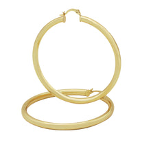 14k gold plated 4mm plain hoop earrings 30mm - Sun Imperial (photo 10)