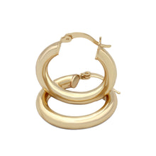 14k gold plated 4mm plain hoop earrings - Sun Imperial (photo 1)
