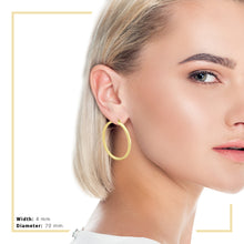 14k gold plated 4mm plain hoop earrings - Sun Imperial (photo 2)