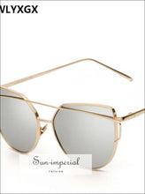 17 Colors Metal Sunglasses Women Luxury Cat Eye Mirror Rose Gold Vintage Cateye Sun Glasses SUN-IMPERIAL United States
