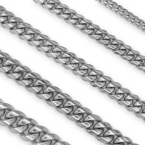 Cuban Link Chain Silver Curb Bracelet 8.5" Stainless Steel Jewelry For Men