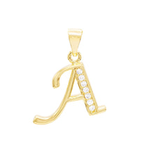 A-Z Initial Letter Pendant 14K Gold Filled Cubic Zirconia Figaro Chain Anklet 10" Set CZ Charm Foot Bracelet 2.4 mm Female Women Girl