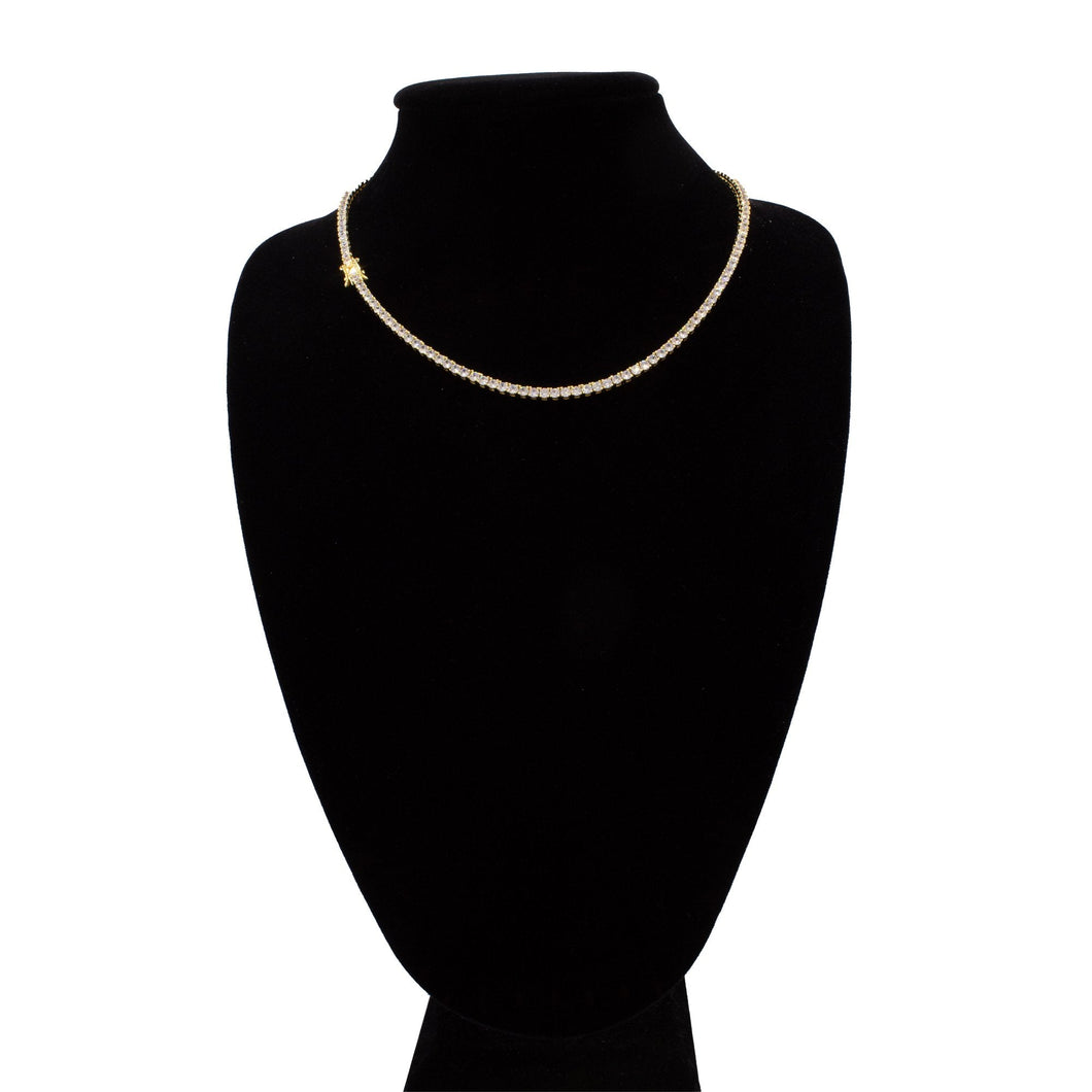 Tennis Necklace 14K Gold Plated Chain Cubic Zirconia Fashion Jewelry 18