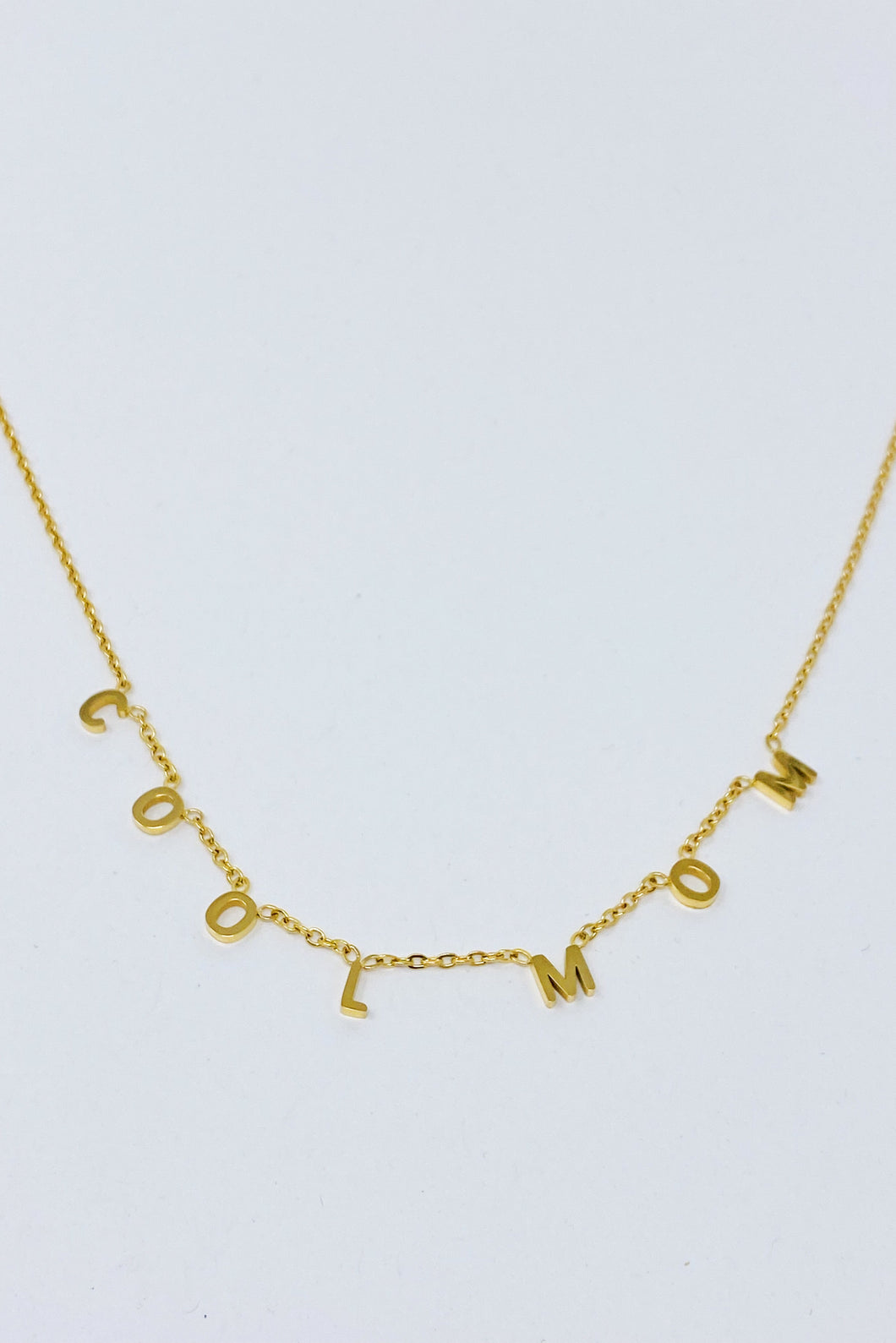 18 K gold plated Cool Mom Letter Necklace