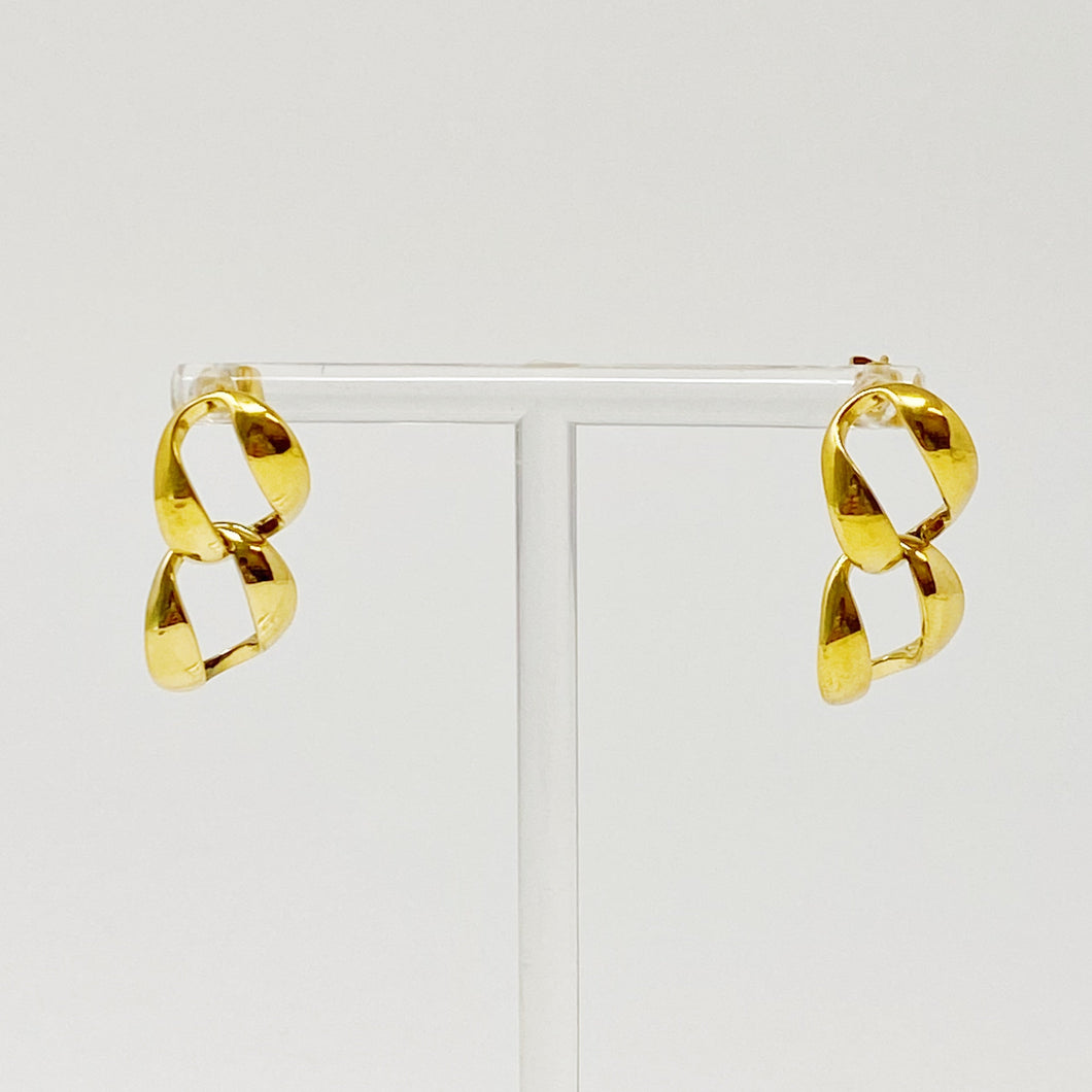 Gold plated Stainless Steel Chain Drop Earrings