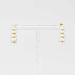 Gold Pearl Hoop Earrings