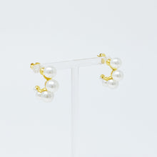 Gold Pearl Hoop Earrings