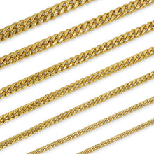 Cuban Link Chain 18K Gold Plated Curb Necklace 30" Stainless Steel Jewelry for Men