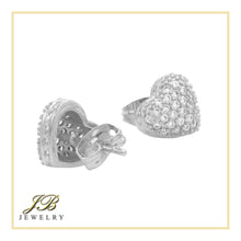 Heart 3 Cubic Zirconia Earrings 14K Gold Filled Silver Hip Hop Studs Ear Piercing Jewelry Women
