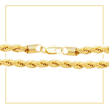 Rope Chain 14K Gold Filled Bracelet 8.5" Set Lobster Claw Clasp Jewelry Gift for Men 5 mm 6 mm