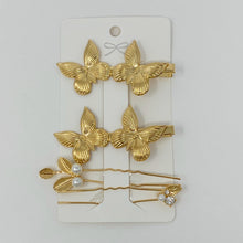 Gold butterfly Hair Clips And Pin Set