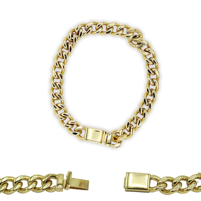 Cuban Link Chain Bracelet 18k Gold Plated Miami Cuban Stainless Steel