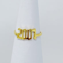 Stainless Steel 18 K Gold Plated Birth Year Ring