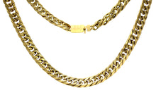 Cuban Link Necklace 18k Gold Plated Miami Stainless Steel Double Link Chain