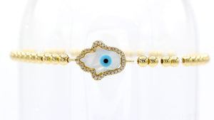 Hamsa Evil Eye Charm Bracelet CZ