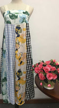 Floral Vintage Print a Line Dress for Women Sleeveless Tie Dye Strap Maxi Dress