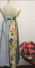 Floral Vintage Print a Line Dress for Women Sleeveless Tie Dye Strap Maxi Dress