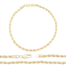 14K Gold Filled Anklet Rope Chain Foot Bracelet Anklet Fashion Jewelry for Women Girls Length 9.5''