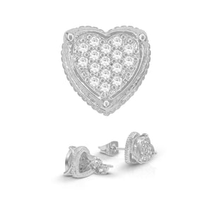 Heart 1 Cubic Zirconia Earrings 14K Gold Filled Silver Hip Hop Studs Ear Piercing Jewelry Women