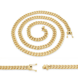Cuban Link Chain 14K Gold Plated Curb Necklace 30" Stainless Steel Jewelry For Men
