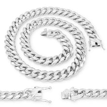 Cuban Link Chain Silver Curb Necklace 30" Stainless Steel Jewelry For Men