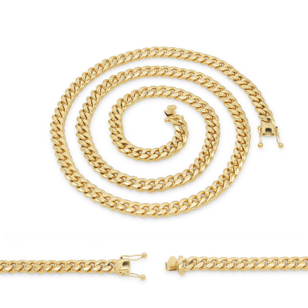 Cuban Link Chain 14K Gold Plated Curb Necklace 30