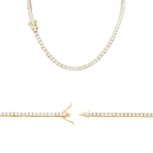 Tennis Necklace 14K Gold Plated Chain Cubic Zirconia Fashion Jewelry 18" 20" 24" For Women
