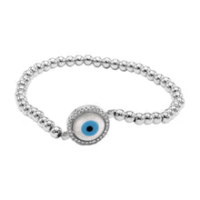 Evil Eye Brass Circle Charm Bracelet