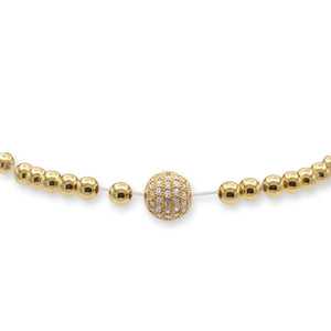 Brass Cubic Zirconia Ball Charm Bracelet