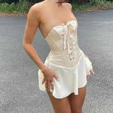 Corset Bustier Mini Dress with Lace-Up Back - Sun Imperial (photo 3)