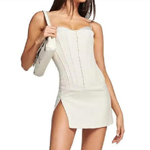 Metal Hook Corset Sling Mini Dress with High Slit - Sun Imperial (photo 2)