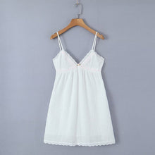 Lace Embroidered Sling Mini Dress with Bow Back - Sun Imperial (photo 7)