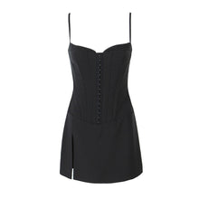 Metal Hook Corset Sling Mini Dress with High Slit - Sun Imperial (photo 7)