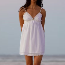 Lace Embroidered Sling Mini Dress with Bow Back - Sun Imperial (photo 2)