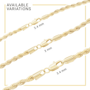 14K Gold Filled Anklet Rope Chain Foot Bracelet Anklet Fashion Jewelry for Women Girls Length 9.5''
