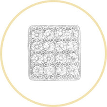 Square 4 Cubic Zirconia Earrings 14K Gold Filled Silver Hip Hop Studs Ear Piercing Jewelry Women Men