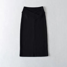 Women V-front Rib Mini Skirt Pencil Skirt With Back Split