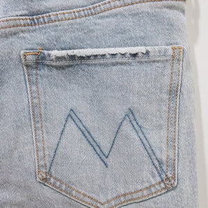 Women  high waist denim shorts with heart print back pocket detail