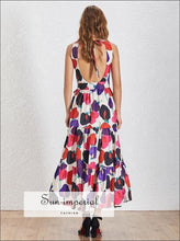 Adele Dress - Casual Print Sleeveless Women O Neck Maxi Print, Neck, Off Shoulder, Sleeveless, vintage SUN-IMPERIAL United States