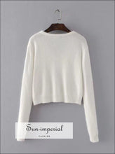 Angora Yarn Embroidered Letter Cardigan - Sun Imperial (photo 4)