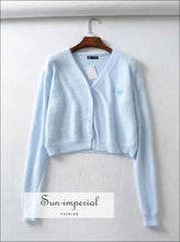 Angora Yarn Embroidered Letter Cardigan - Sun Imperial (photo 8)