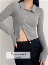 Asymmetric Collared Ribbed Cardigan - Sun Imperial (photo 3)