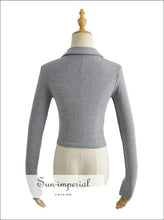 Asymmetric Collared Ribbed Cardigan - Sun Imperial (photo 6)
