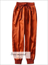 Sun-imperial Fashion Solid Satin Classic Women Sweatpants Sun-Imperial United States