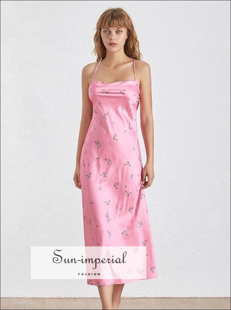 Sun-imperial - ava dress in poison - green and pink floral midi backless cami strap slip dress Sun-Imperial Sun-imperial - ava dress in poison - green and pink floral midi backless cami strap slip dress Sun-Imperial