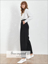 Bailey Pants - Solid High Waist Wide Leg Trousers for Women Elegant, Loose Harem Pants, Trousers, Summer Fashion, vintage SUN-IMPERIAL 