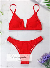 Bandeau Bikini V Neck Push up Swimwear Brazilian Cut Set SUN-IMPERIAL United States