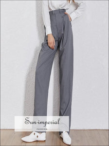 Barcelona Pants - Solid Women Wide Leg High Waist Trousers